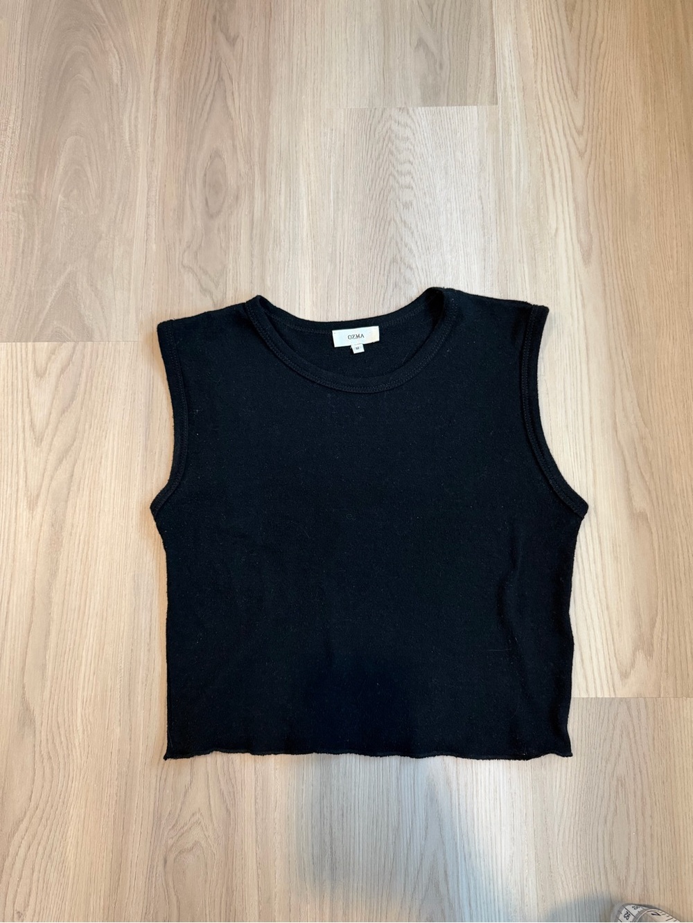 OZMA “Maggie” Black Sleeveless Crop Tank